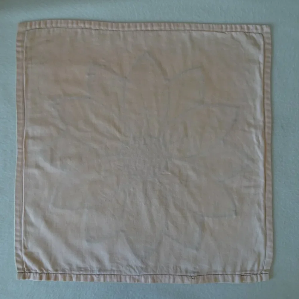 Vintage Floral Throw Pillow Cover Handstitched Pink Beige Flowers Boho